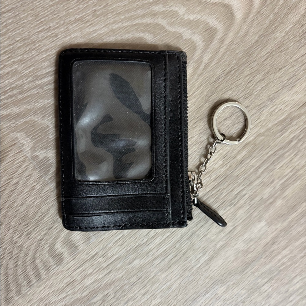 Black Card Holder with Keychain